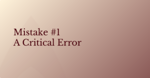 Abstract cream‑background graphic with the text “Mistake #1” centered in deep red.